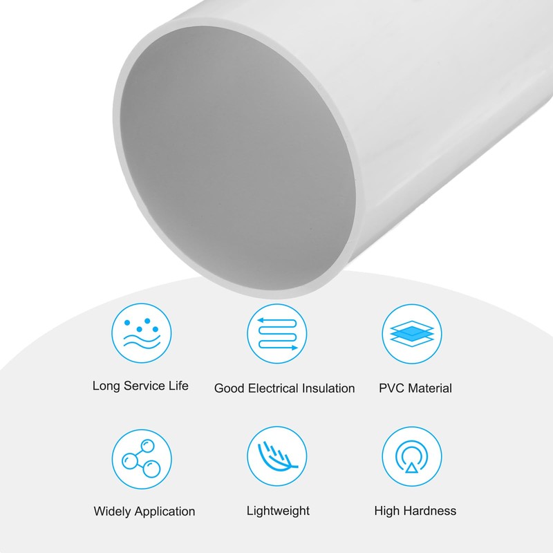 MECCANIXITY 6.3 Inch PVC Rigid Tube Round Pipe 152mm ID