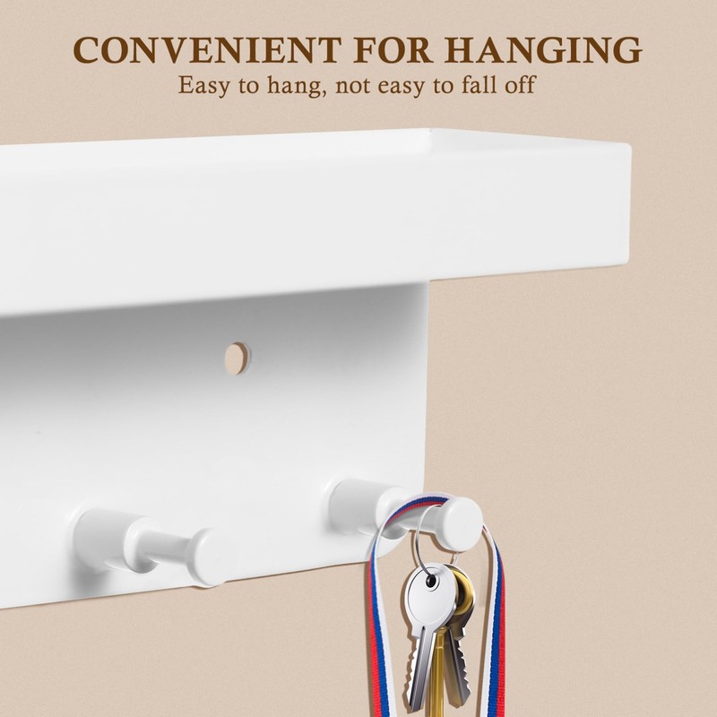 Operitacx Medal Hanger Display, Wall-Mounted Trophy Shelf with Hooks Medal