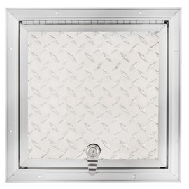 RecPro RV Square Baggage Door | Diamond Surface Plate | Aluminum Construction | One Keyed Lock | Made in The USA | for RVs, Campers, Trailers, and More (10")