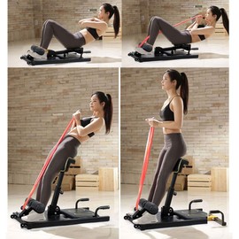 ARLIME Sissy Squat Machine, Multifunctional Squat Machine w/ Sit-ups, Lean Backs, Waist Twisting, Back Training, Push-ups, Planks, 8-in-1 Folding Exercise Equipment for Home Gym, Black