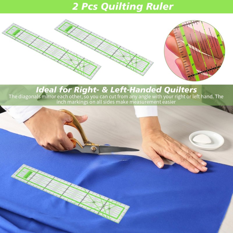 2PCS Quilting Ruler Patchwork Ruler 5x30cm, Acrylic Sewing Rule for