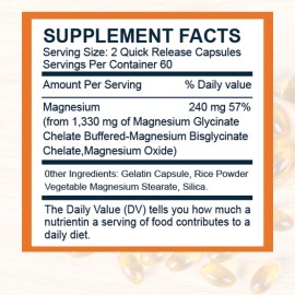ZIPINKJ Magnesium Glycinate 1330mg 360 Capsules for Calm, Stress, Sleep, Leg Cramp,Heart