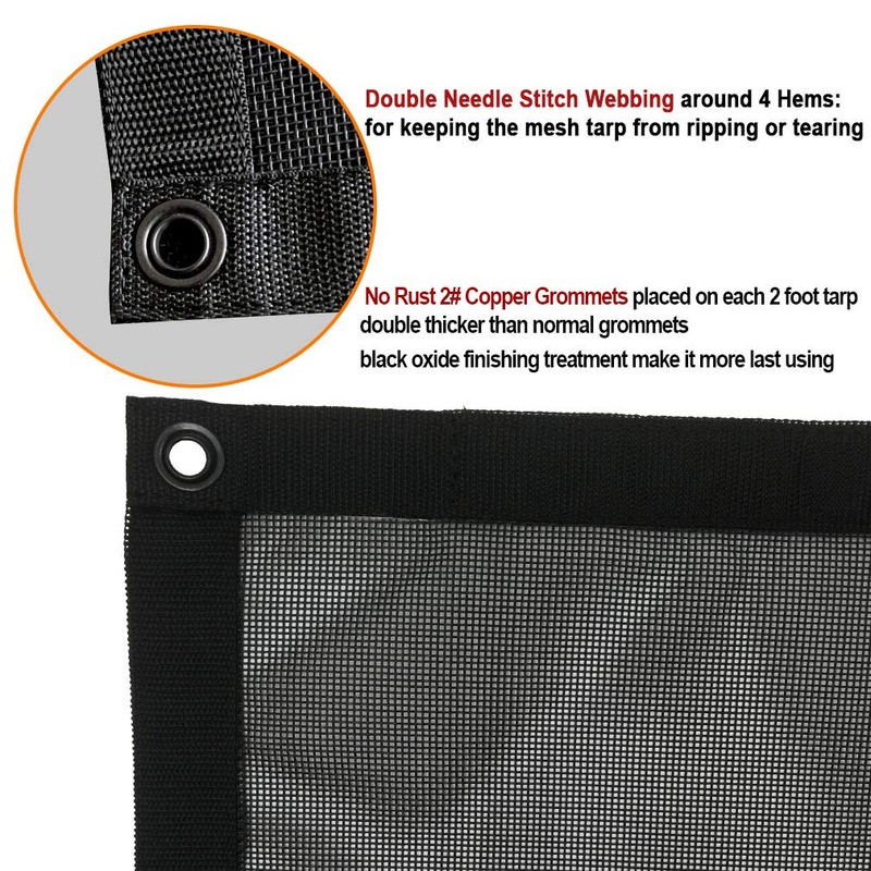 leaveshade Dump Truck Mesh Tarp 7'X10' - (Black) Heavy Duty