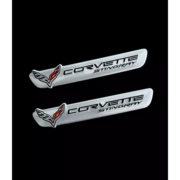 Unbranded 2 Fender Console Badge Engine Cover Aluminum Emblems Corvette