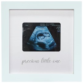HAMUIERS Sonogram Picture Frames, Ultrasound Picture Frames, Pregnancy Announcement for Grandparents, Baby Announcement Ideas Ultrasound Photo Frame Nursery Décor, Precious Little One - White