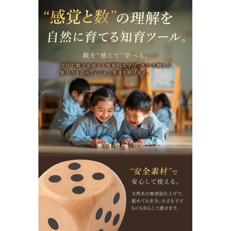 【Supervised by a Wooden Education Advisor】 fogman Dice, 6-sided Large