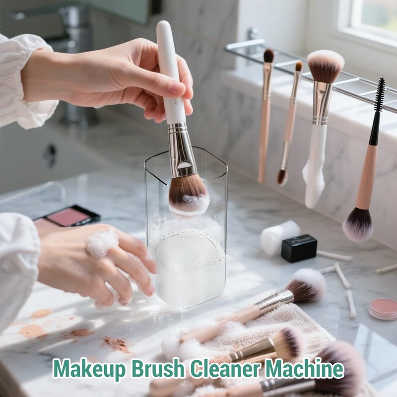 Efficient Electric Makeup Brush Cleaner – 8000 RPM Automatic Cleaner