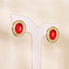 Catuni Vintage Chunky Earrings for Women Red and Gold Statement