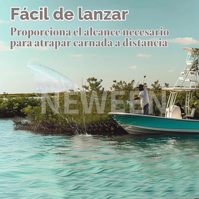 Red de pesca Neween de 6 pies con trampa para
