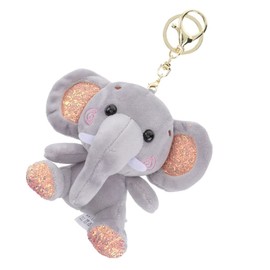 TOYANDONA Car Key Holder Plush Elephant Keychain Stuffed Animal: Small Zoo Animals Plush Keychains for Kids Animal Themed Parties Car Handbag Tote Bag Pendant Purse Charm 10cm Car Key Chain