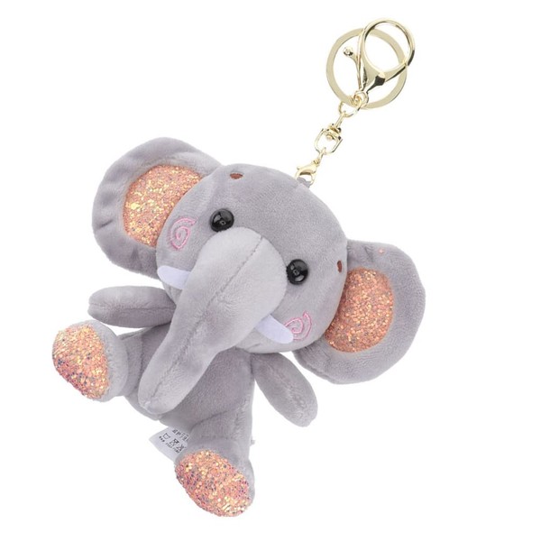 TOYANDONA Car Key Holder Plush Elephant Keychain Stuffed Animal: Small