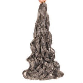 Grey French Curl Braiding Hair,French Curly Braiding Hair French Curls for Braids