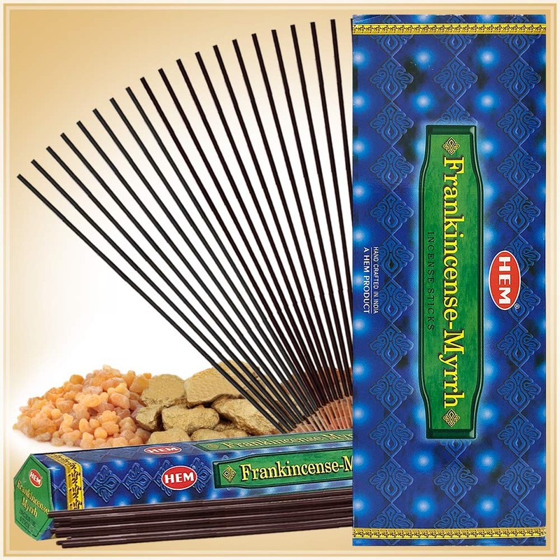 Frankincense and Myrrh Incense Sticks and Incense Stick Holder Bundle