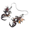 Enamel Alloy Dragon Earrings Fantasy Dinosaur Drop Dangle Fashion Jewelry