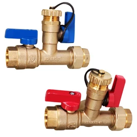 Midline Valve GUHW-JTP56-U-MG Tankless Water Heater Kit- Set of 2 Heavy Duty Hot and Cold Isolation Valves with Cleanouts, Forged Brass, 3/4 in. FIP