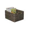 Loma Rectangular Rattan Storage Basket with Cut-Out Handles - Black-Wash