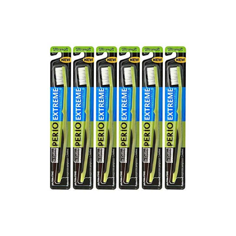Dr. Collins Perio Extreme Toothbrush, (Colors Vary) (Pack of 6)