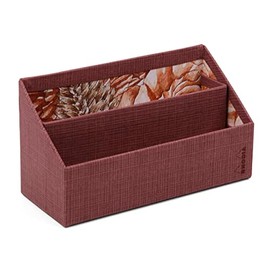 Rhodia Rhodia Botanique 120037C Letter Tray / Organiser, Ideal for Desk, 25 x 10 x 14 cm, Faux Leather, Lightweight and Portable, Amaranth, Pack of 1