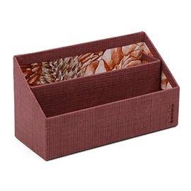 Rhodia Rhodia Botanique 120037C Letter Tray / Organiser, Ideal for Desk, 25 x 10 x 14 cm, Faux Leather, Lightweight and Portable, Amaranth, Pack of 1
