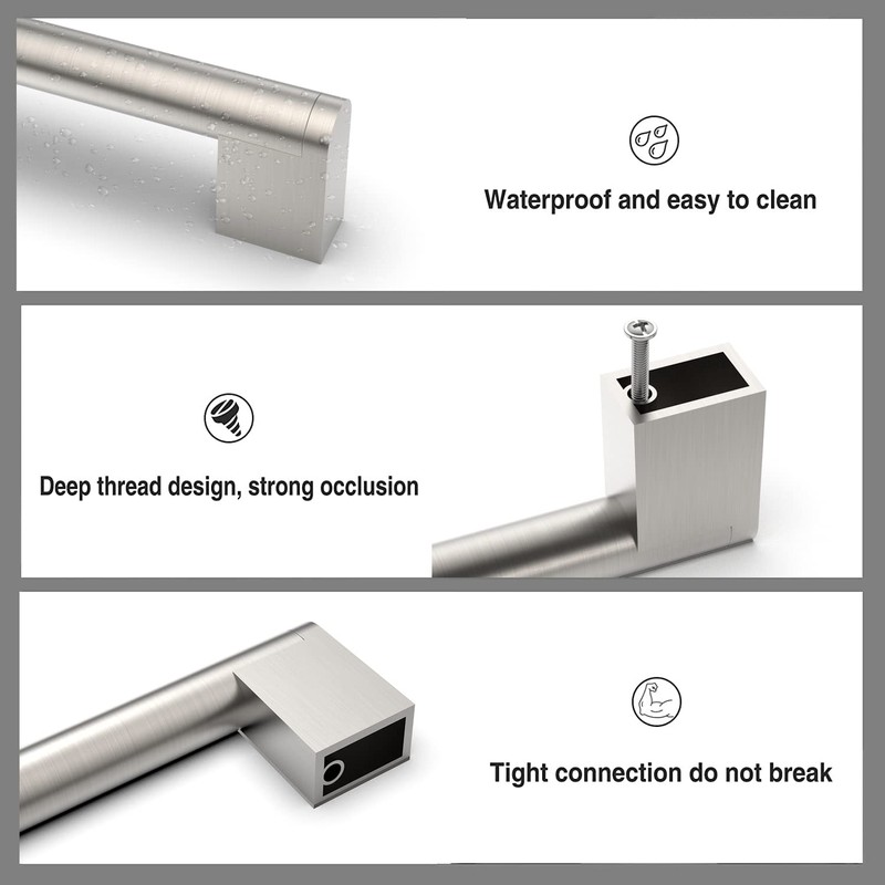 Amerdeco 10 Pack Brushed Satin Nickel Cabinet Pulls 5 Inch(128mm)