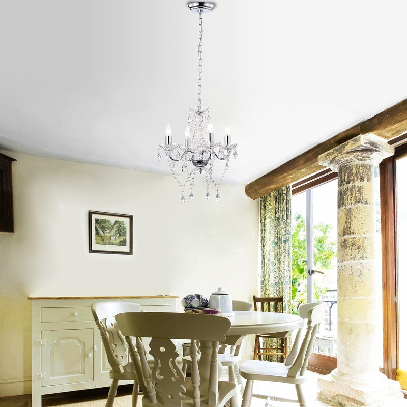 LaLuLa Chrome Chandelier Modern Mini Acrylic Crystal Chandelier Lighting 4