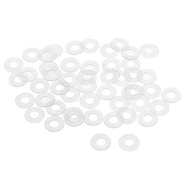 sourcing map Nylon Flat Washers M6 13mm OD 6mm ID 1mm Thickness Sealing Gasket for Faucet Pipe Water Hose, Clear, Pack of 50