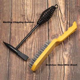 SPEEDWOX Welding Chipping Hammer and Brush 10-1/2 Inch Welding Hammer with Coil Spring Handle Wire Scratch Brush Welding Cleansing Tool