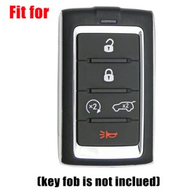 2X Coolbestda Silicone Key Fob Shell Glove Cover Holder Protector for 2021 2022 2023 2024 Jeep Grand Cherokee L Grand Wagoneer L Wagoneer Grand Cherokee L M3NWXFOB1