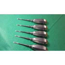 CynaMed USA 5 PCS O.R GRADE STRAIGHT DENTAL APICAL ROOT TIP ELEVATOR 2MM WITH GOLD HANDLE
