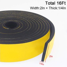 Weather Stripping Door Seal Strip,Foam Insulation Tape for Sliding Doors and Windows Sound Proof Soundproofing Door Seal,Weatherstrip,Air Conditioning Seal Strip (2 in x 1/4 in x 16 Ft)