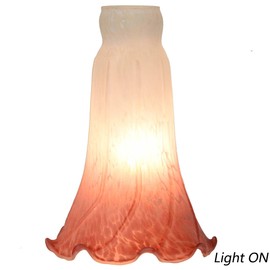 Bieye LS06 Lily Flower Blown Glass Lampshade (White Light Red, Opening I.D. 1.26" x O.D. 1.5")