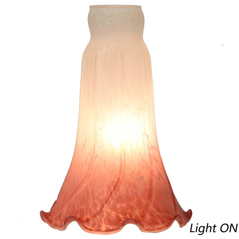 Bieye LS06 Lily Flower Blown Glass Lampshade (White Light Red,