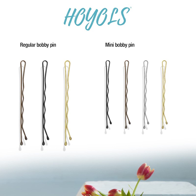 HOYOLS Black Bobby Pins, Secure Hold Hair Pins 100 Pcs,