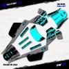 Factory EFX Gray & Cyan Slick Racing Graphics kit fits