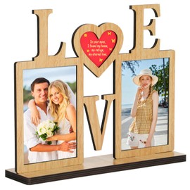 ZEEYUAN Love Picture Frame Collage for 10 x 15 Pictures Family Photo Frame for Standing Up Table Frame 10 x 15 cm Gift for Wedding