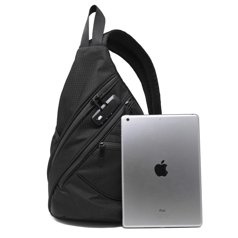 Cali Crusher Sling - 100% Smell Proof/Convertible Shoulder Pack (Black/Blue)