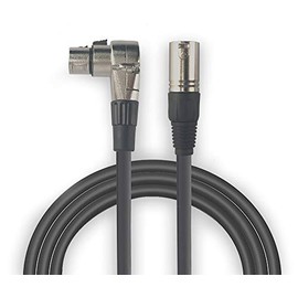 Audibax Silver Cable XLR Macho - XLR Hembra Acodado 50 cm Black