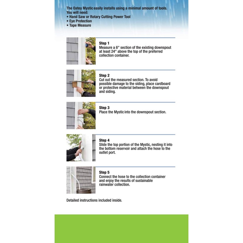 Oatey Mystic Rainwater Collection System, 2 in. x 3 in.,