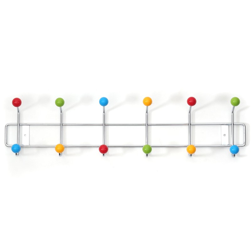 DESIGN DELIGHTS Colour Ball Wardrobe Rail Colourful Silver 50 x