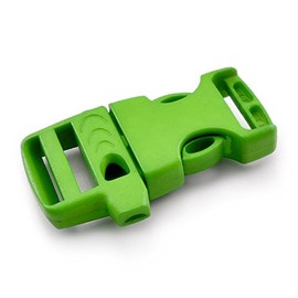 Ganzoo Plastic Click Fastener Set of 10, 3/4 Inch Clip Clasp/Buckle with Signal Whistle/Buckle for Paracord Bracelets, Colour: Green