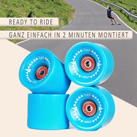 JUCKER HAWAII Longboard Wheels Allround Cruiser Wheels Mano with Ball Bearings and Spacer