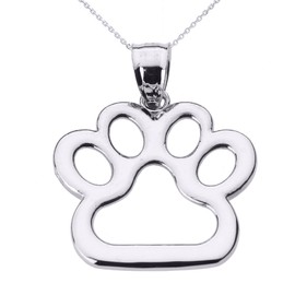 Good Luck Charms Sterling Silver Dog Paw Print Pendant Necklace, Sterling Silver