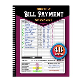 Monthly Bill Payment Tracker Notebook, 1 Count Bill Organizer & Planner  Book  for Budgeting Financial, Finance Checklist Organizer for Home Dormitory:_Curry_1 Count