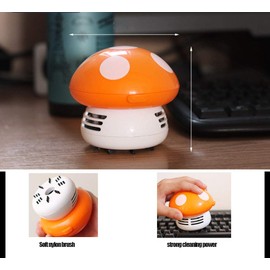 Aliotech Mini Cute Table Dust Vacuum Cleaner Mushroom Shaped Portable Corner Desk Vacuum Cleaner Mini Cute Vacuum Cleaner Dust Sweeper(Orange)