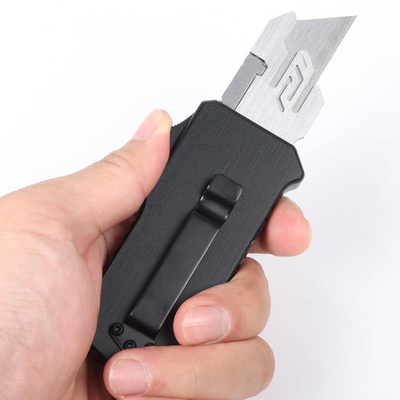 ainhue RU36-B Retractable Utility Knife, 3.66 Inch Aluminum Ergonomic Handle