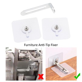 20 Pack Small Stainless Steel Bracket Furniture Fixing Holder L Shaped Bracket Holder Anti-Tip Retainer Furniture Wall Anchor for Bookcases Wardrobes Dressers