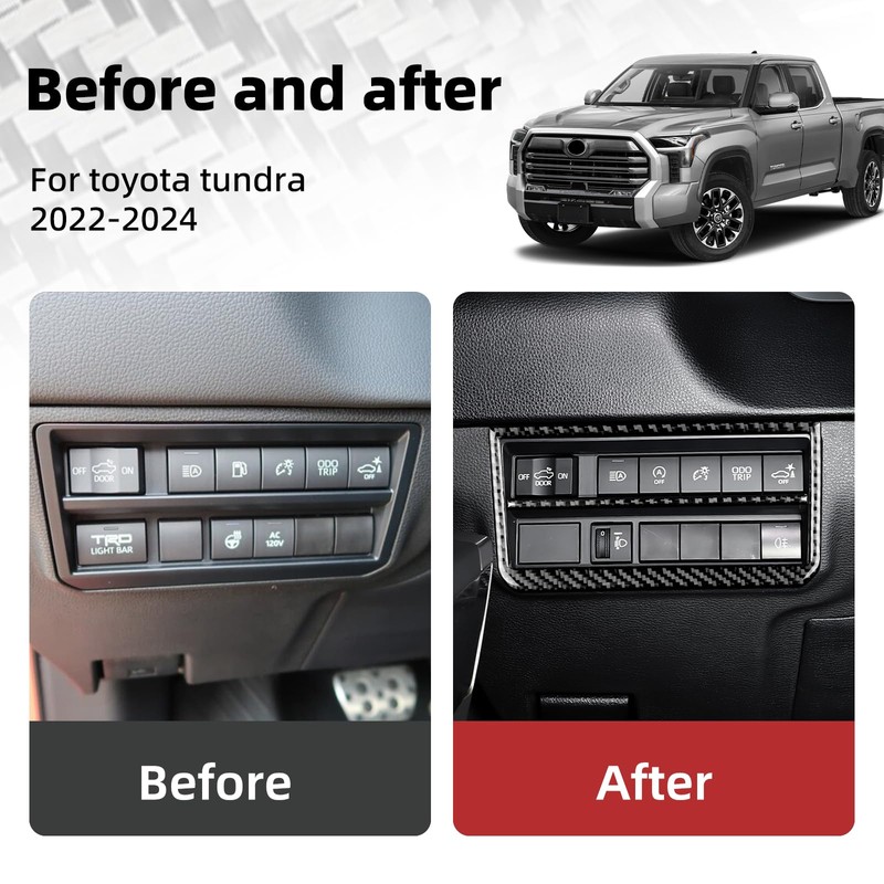 FXETRNL Real Carbon Fiber for Toyota Tundra (2022-2025), Headlight Switch