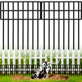 QIAOKAIYAN Animal Barrier Fence, 14 Pack No Dig Fence Panels,19.52Ft(L) X 13Inch(H) Garden Fence Border, Dig Fence Barrier for Dogs Rabbits Defense, Ground Defense Border for Outdoor, Yard, Patio