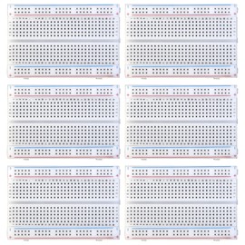 6PCS 400 Points Solderless Breadboard 4 Power Rails for Proto Shield Distribution Connecting Blocks