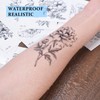 BAMTTOO 24 Sheets Temporary Tattoo Stickers Long Lasting Flower Temporary